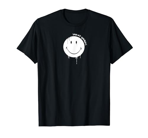 Smiley Originals® Happy Face Drip Paint White T-Shirt