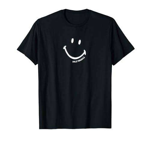 Smiley Originals® Happy Face White Spray Smile Maglietta