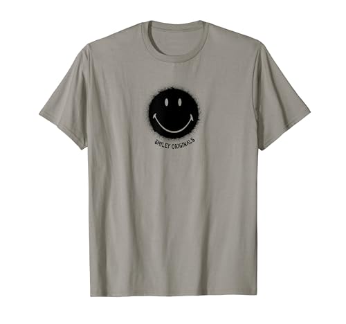 Smiley Originals Happy Face Spray Schwarzes Icon T-Shirt