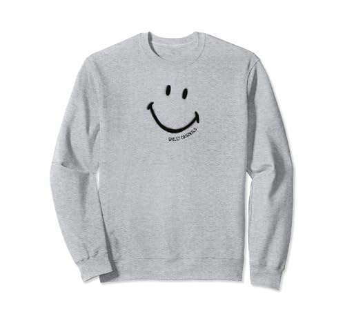 Smiley Originals® Happy Face Black Spray Smile Sweatshirt