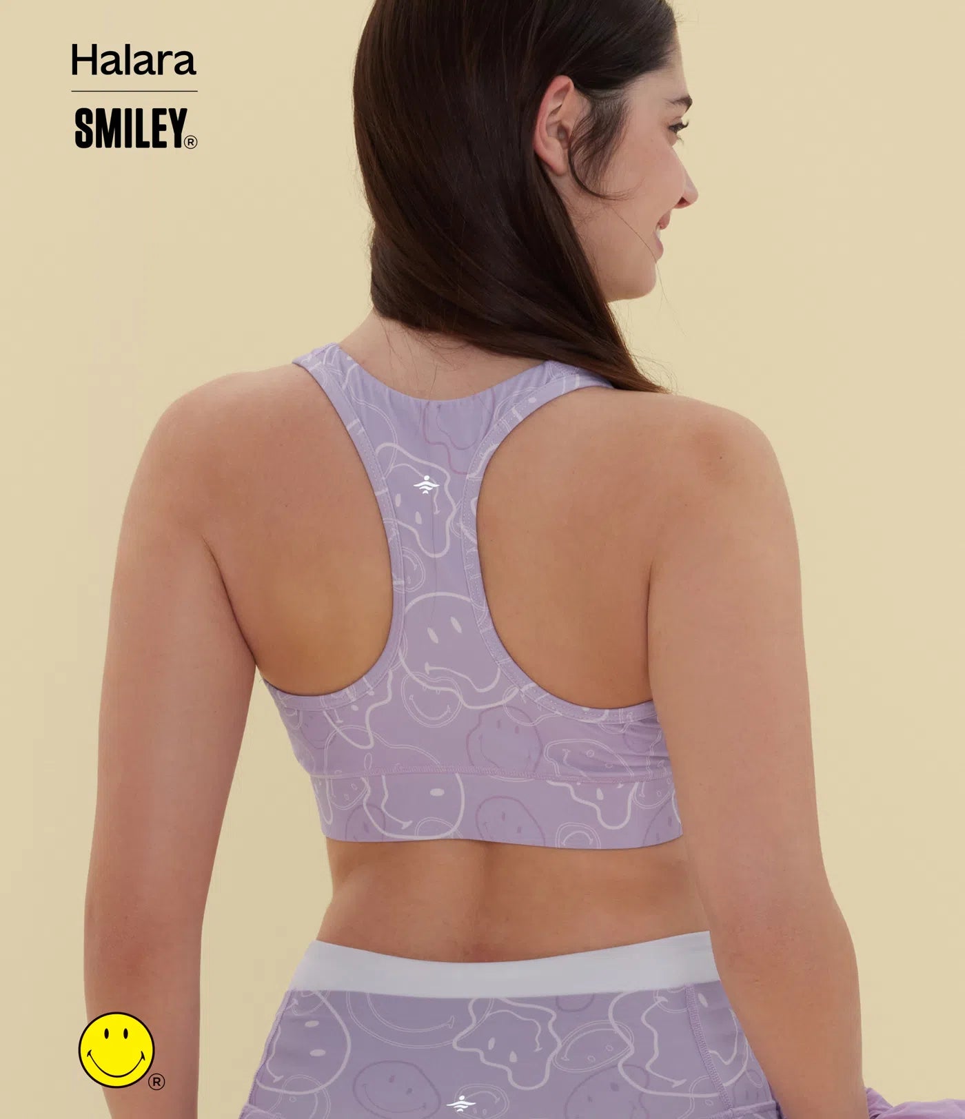 Halara X Smiley® Halara UltraSculpt™ Medium Support V Neck Racerback Training Sports Bra