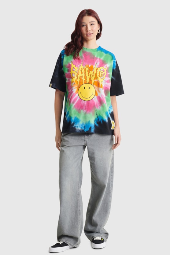 OVERSIZED BAW DYED HOUSE SMILEY® T-SHIRT