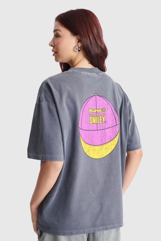 OVERSIZED BAW SNAPBACK SMILEY® T-SHIRT