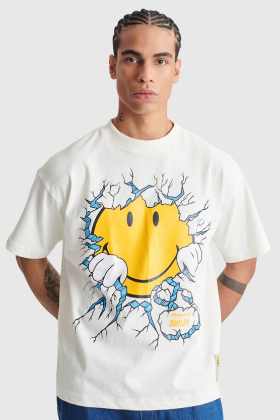 OVERSIZED BAW CRACKED SMILEY® T-SHIRT