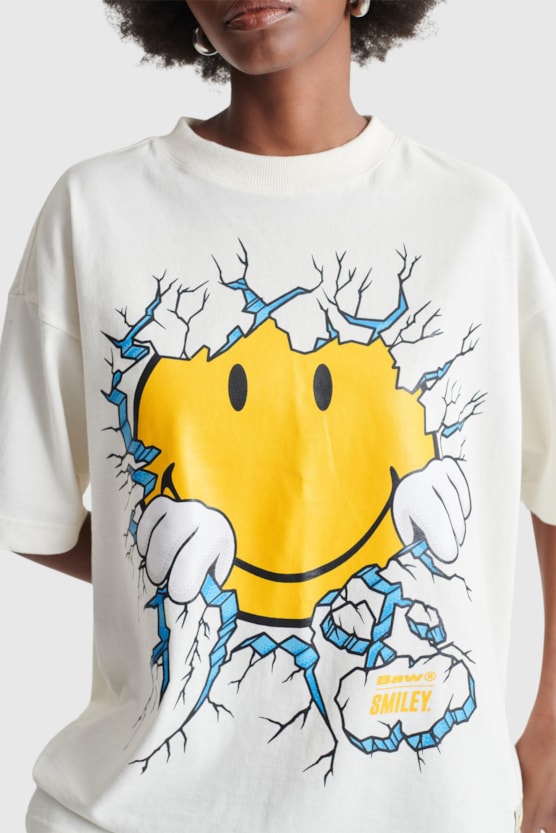 OVERSIZED BAW CRACKED SMILEY® T-SHIRT