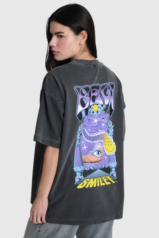 OVERSIZED BAW FADED SMILEY® T-SHIRT