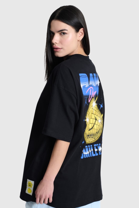 OVERSIZED BAW DISCO BALL SMILEY® T-SHIRT