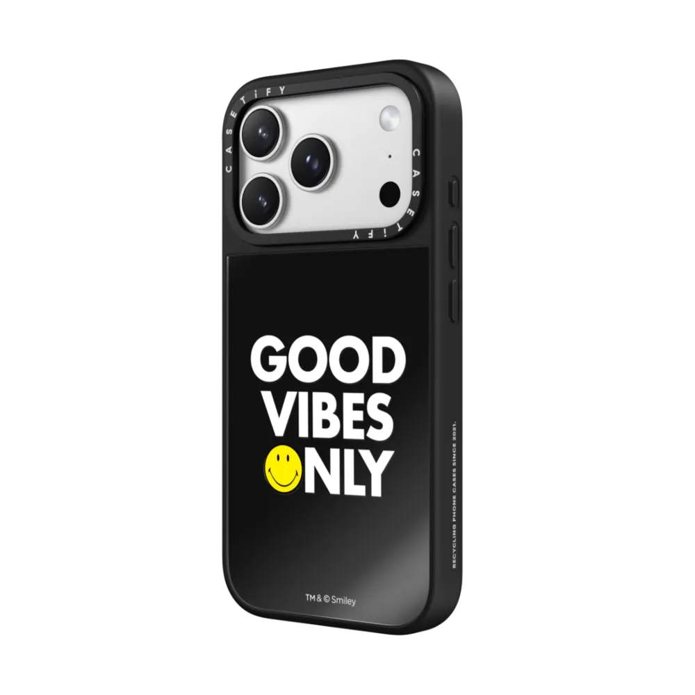 Smiley Good Vibes Only Typography Phone Case