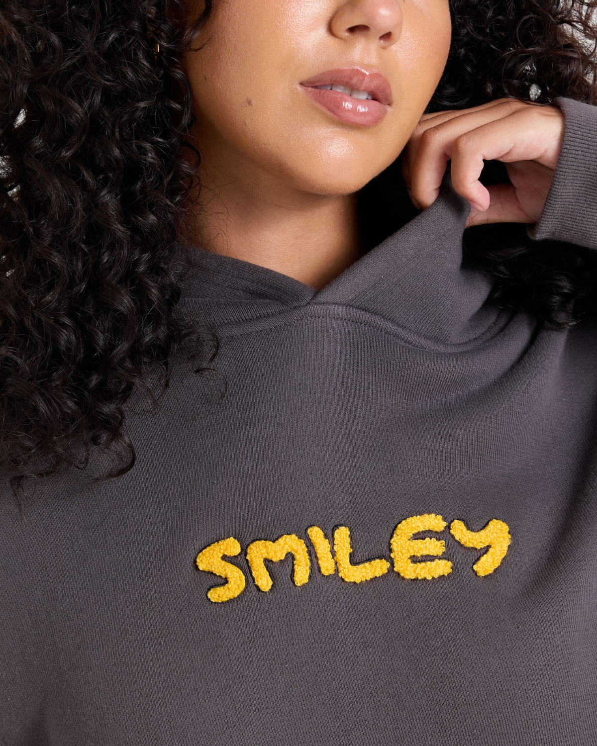 Smiley® Chenille Hoodie, Charcoal