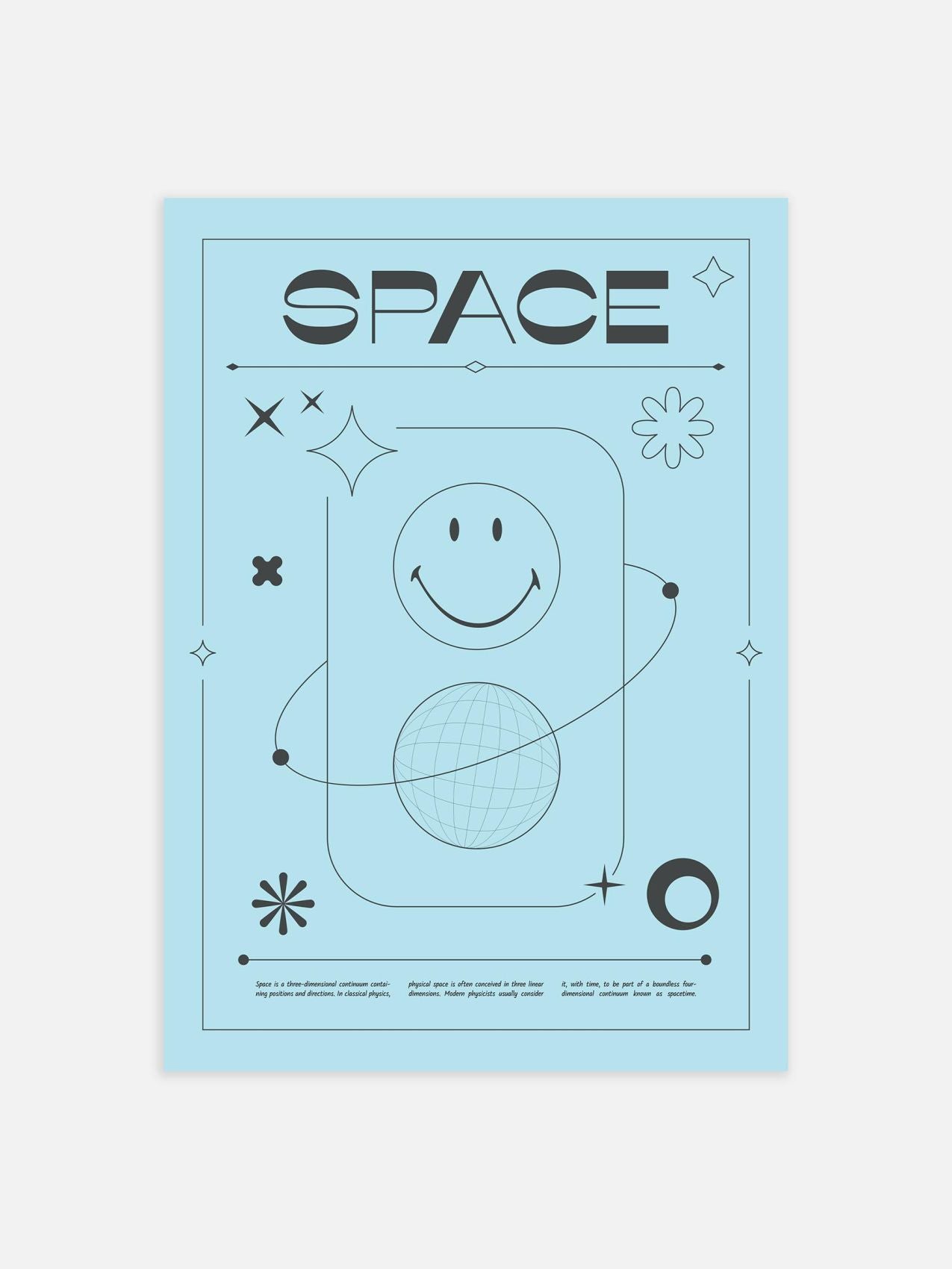 Smiley Space Blue Poster