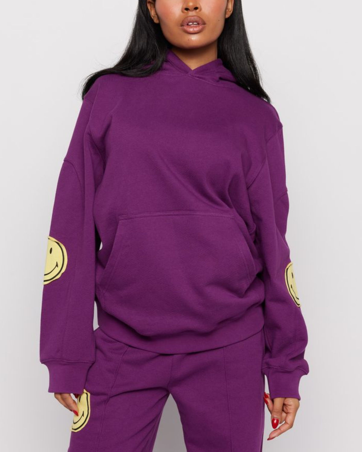 Smiley® Oversized Hoodie, Purple