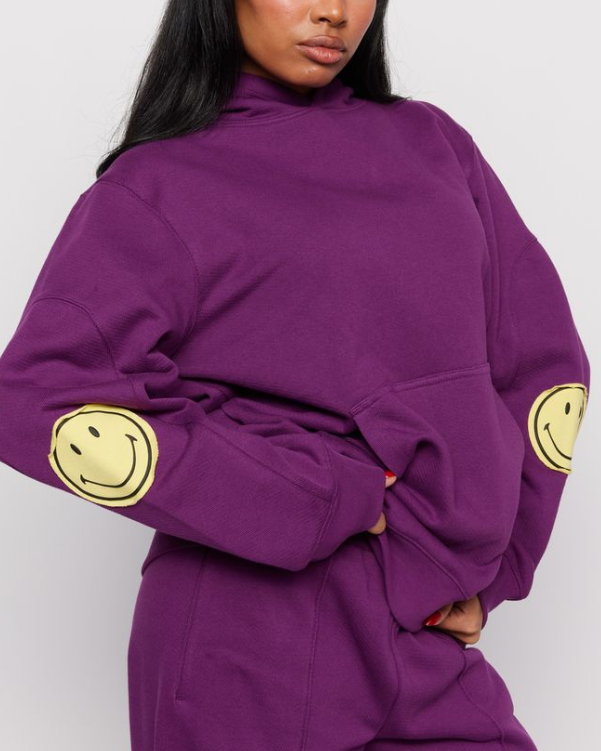 Smiley® Oversized Hoodie, Purple