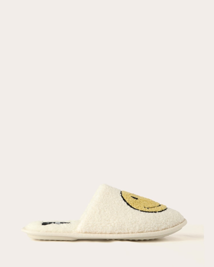 Women's fluffy slippers - off-white | The Smiley Company