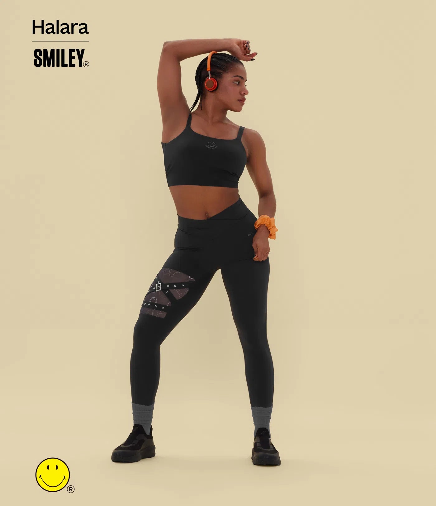 Halara X Smiley® Halara UltraSculpt™ Double Straps Twisted Backless Cropped Yoga Tank Top