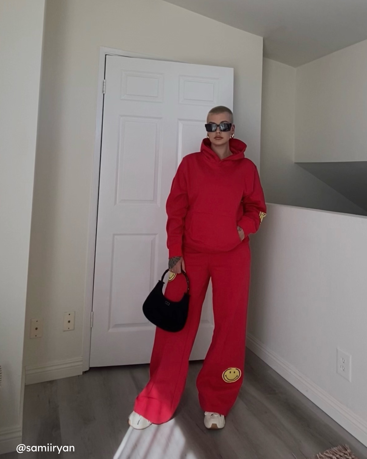 Smiley® Oversized Hoodie, Red