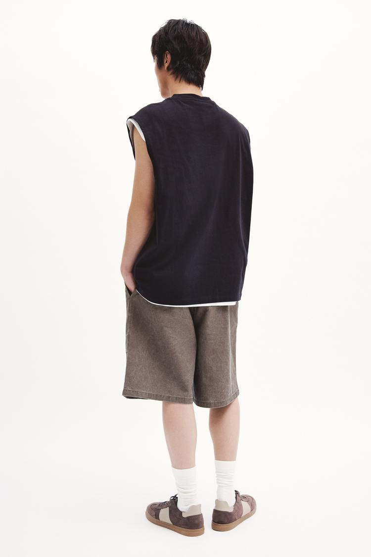 Loose Fit Printed cotton vest top