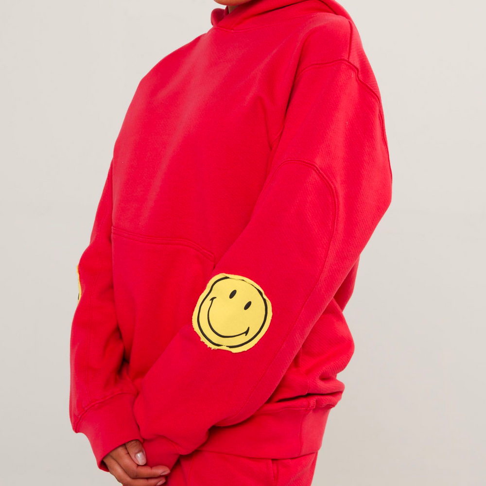 Smiley® Oversized Hoodie, Red