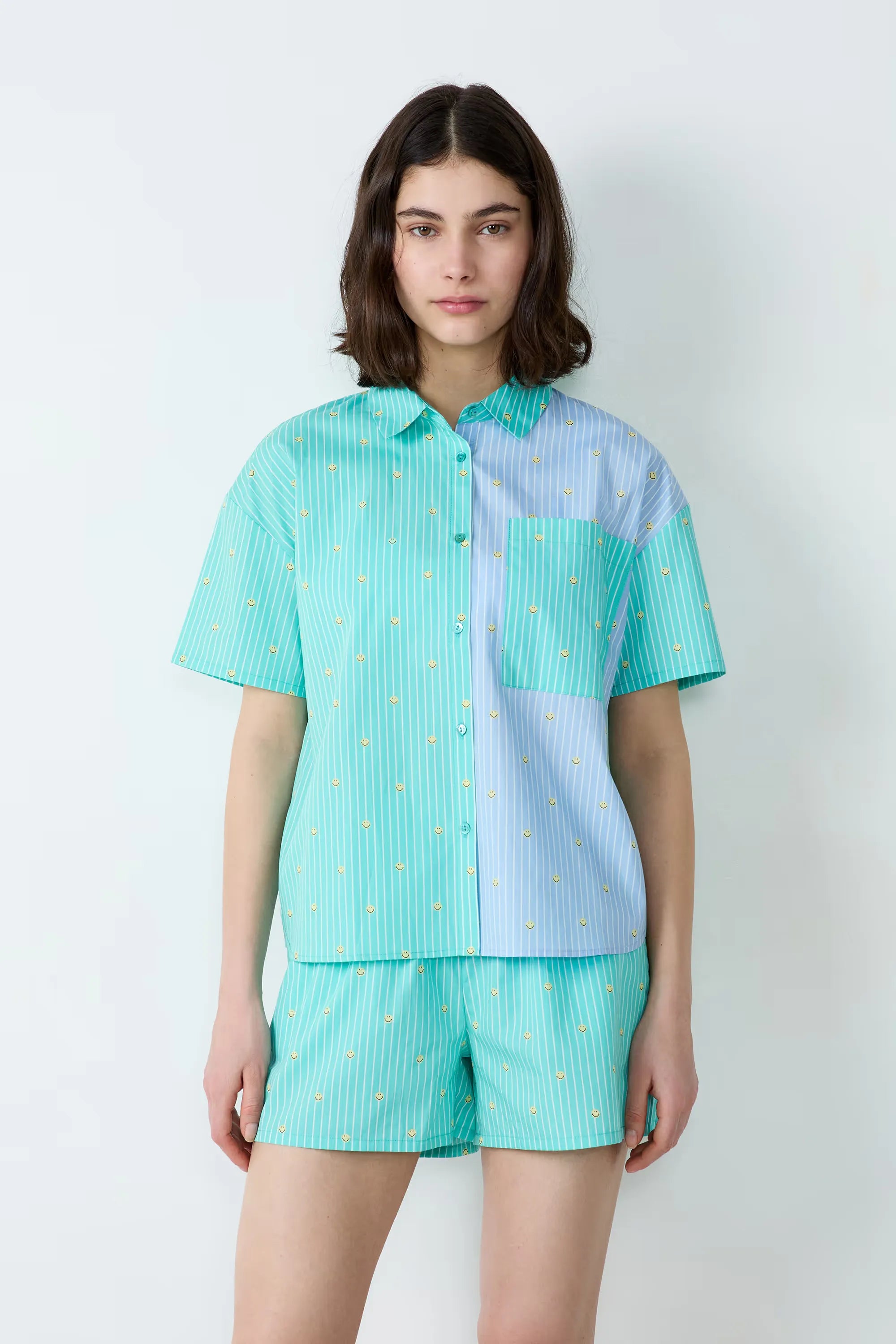 Striped Short Sleeve Pajama Shirt | Etam
