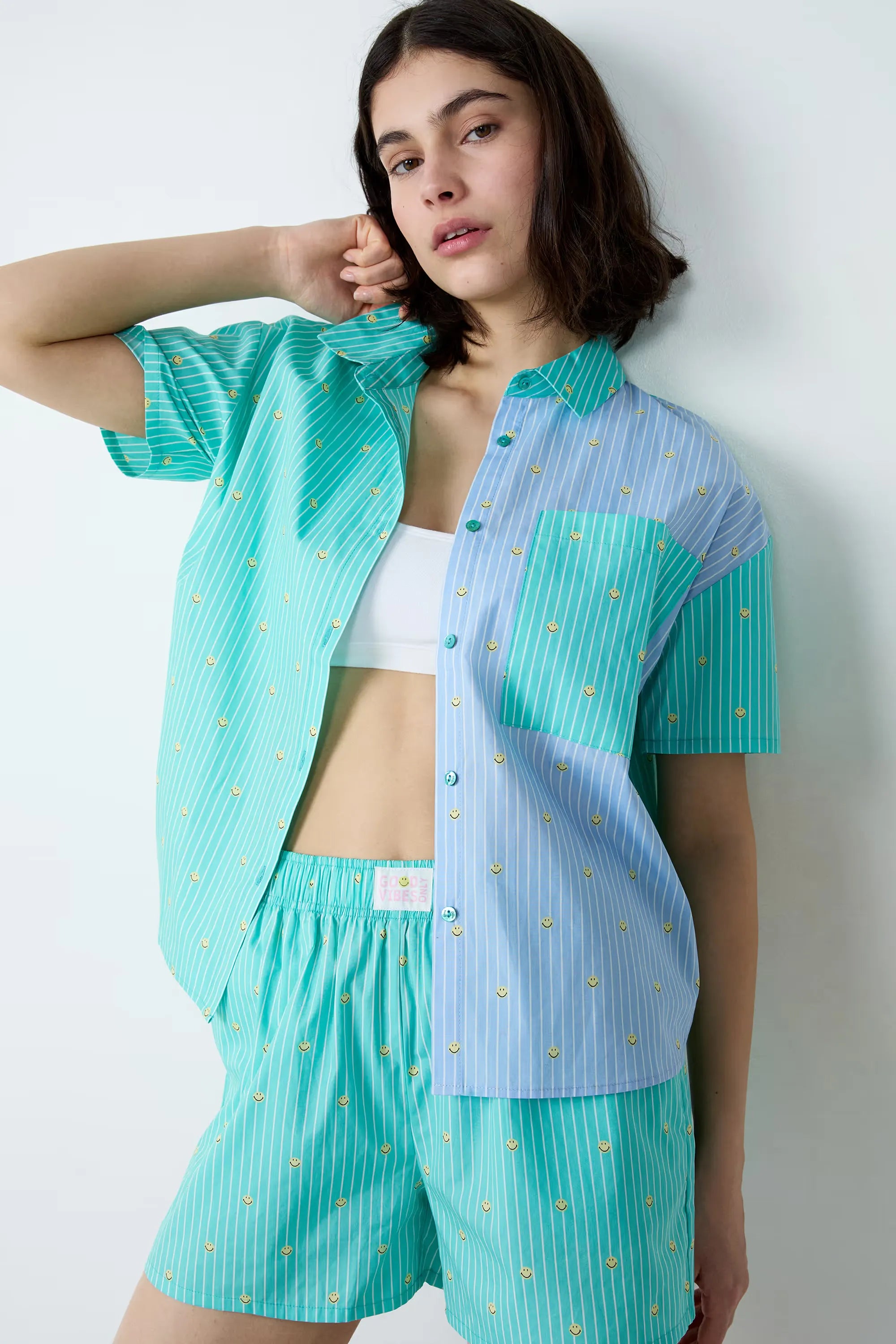 Striped Short Sleeve Pajama Shirt | Etam
