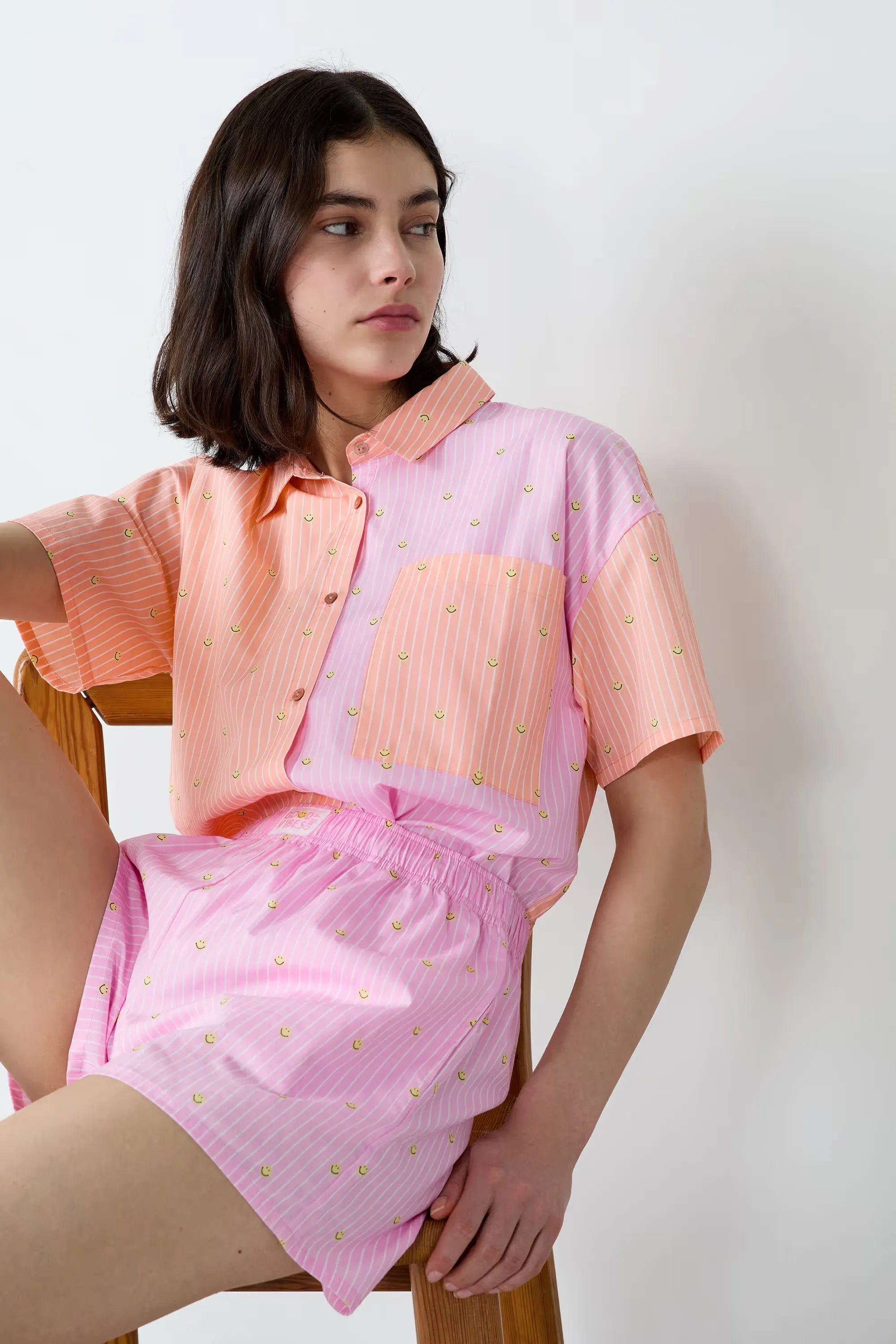 Striped Short Sleeve Pajama Shirt | Etam