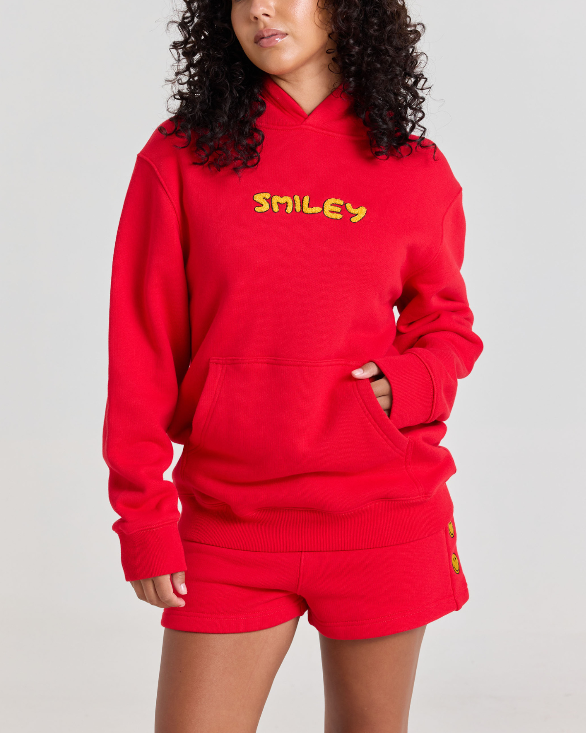 Smiley® Chenille Hoodie, Red
