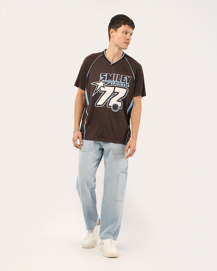 Men's relaxed printed t-shirt - Brown | The Smiley Company