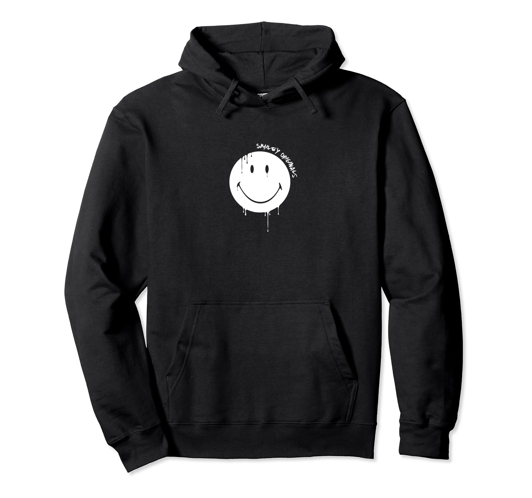 Smiley Originals® Happy Face Drip Paint White Felpa con Cappuccio