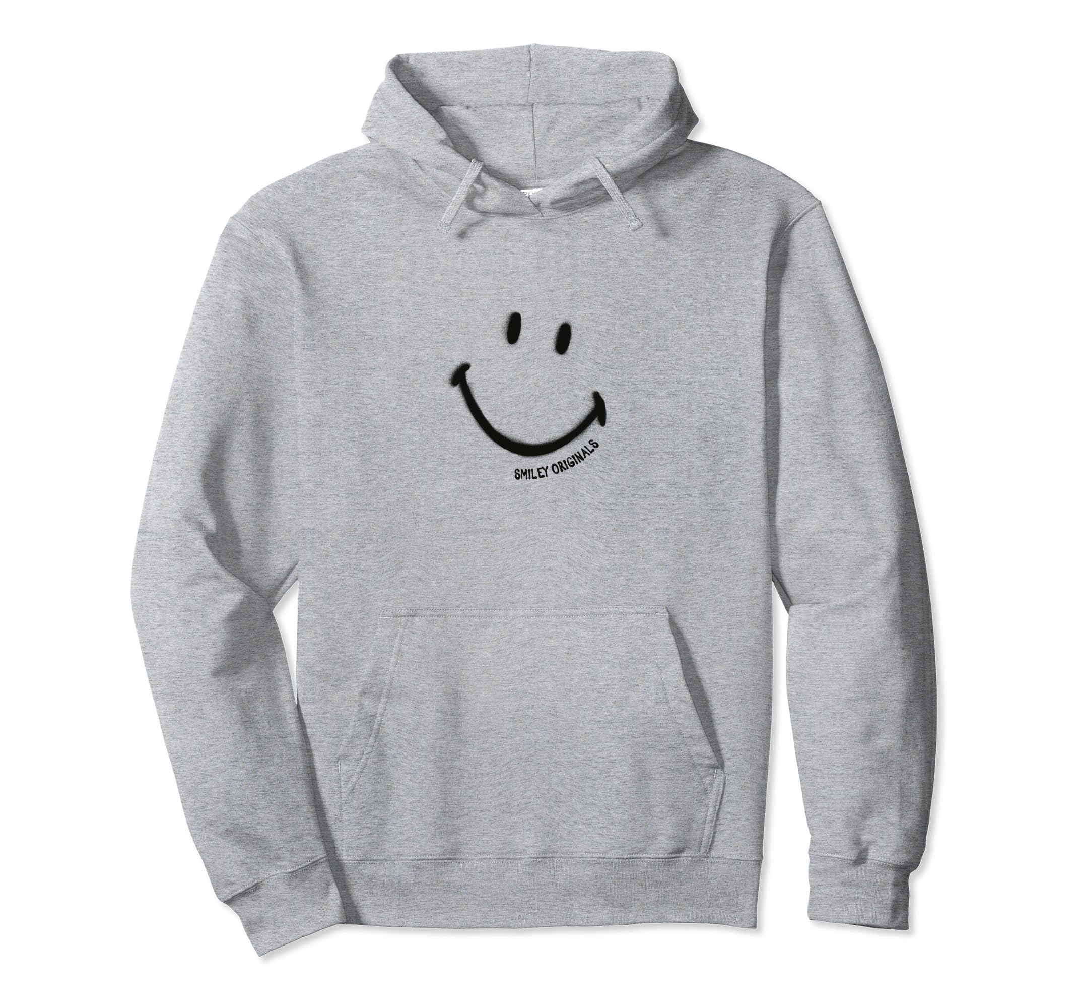 Smiley Originals® Happy Face Black Spray Smile Felpa con Cappuccio