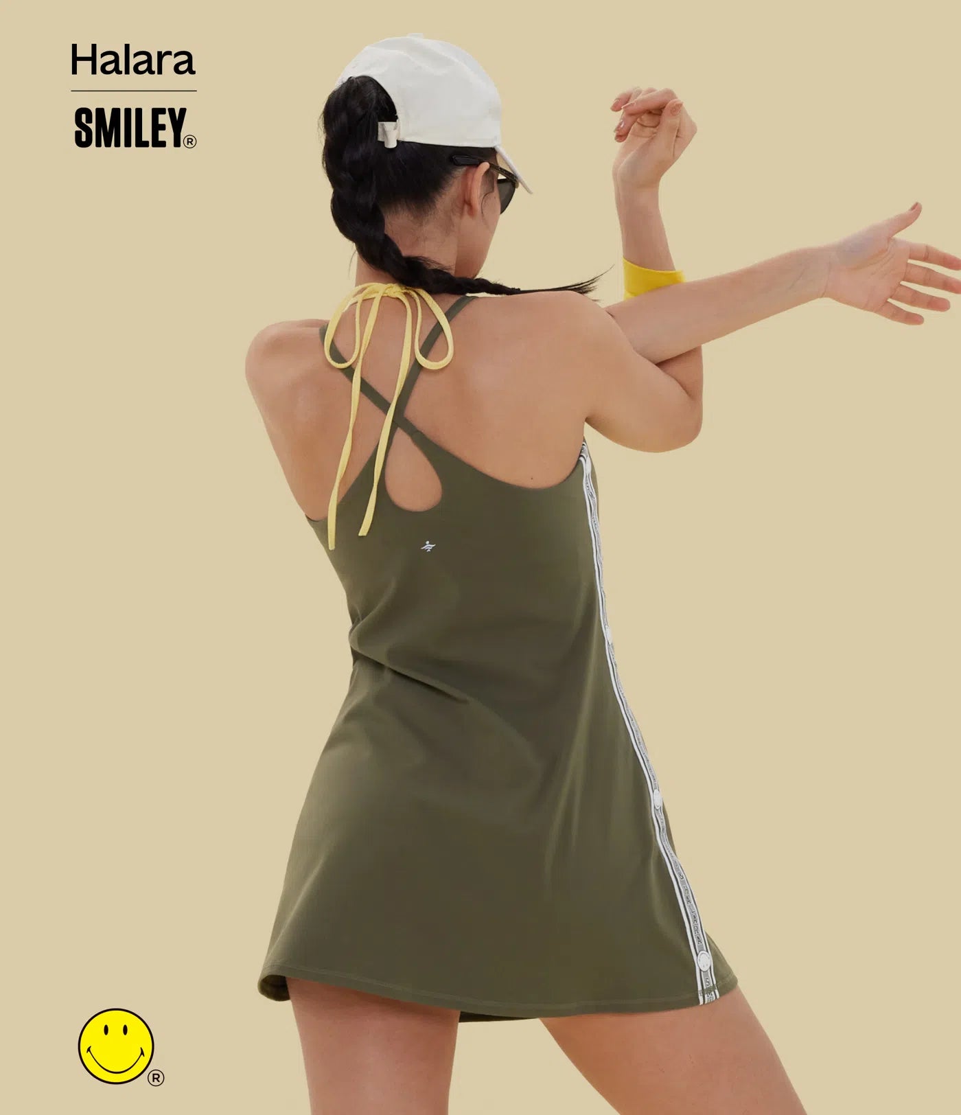Halara X Smiley® SoftlyZero™ Plush Backless Mini Dance Active Dress-Easy Peezy Edition