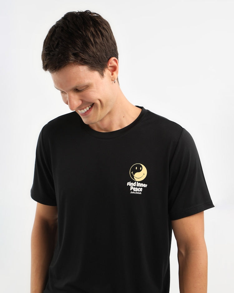 Men's long printed pajamas - black | The Smile Company