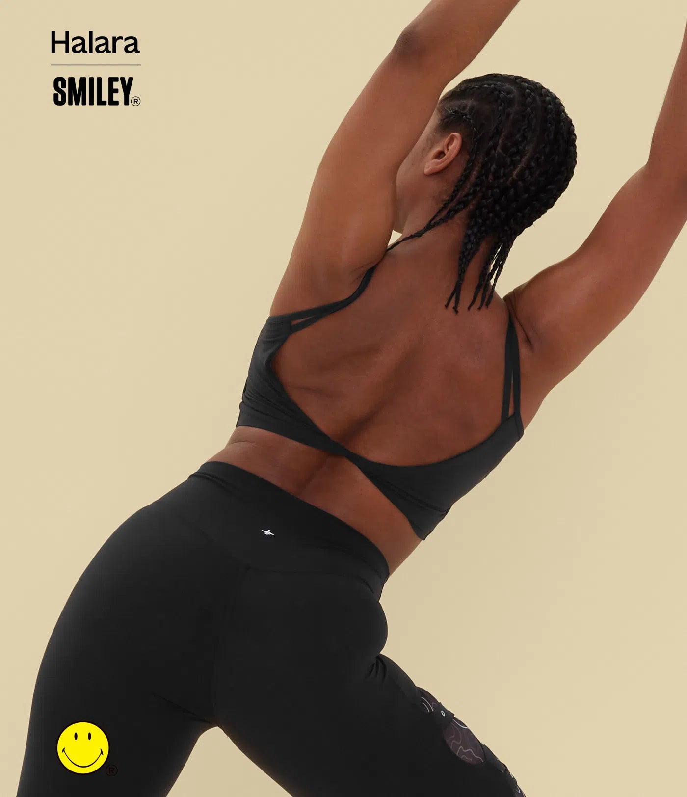 Halara X Smiley® Halara UltraSculpt™ Double Straps Twisted Backless Cropped Yoga Tank Top