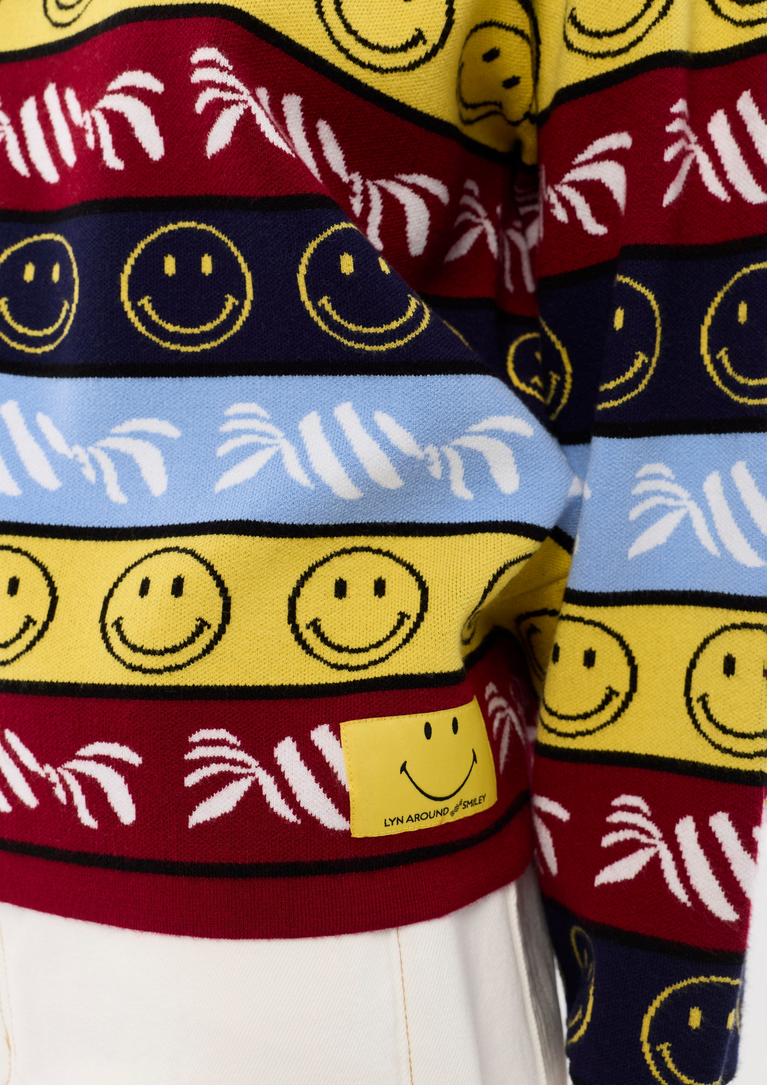 Embroidered Long Sleeve Polo Top Lyn around x SMILEY