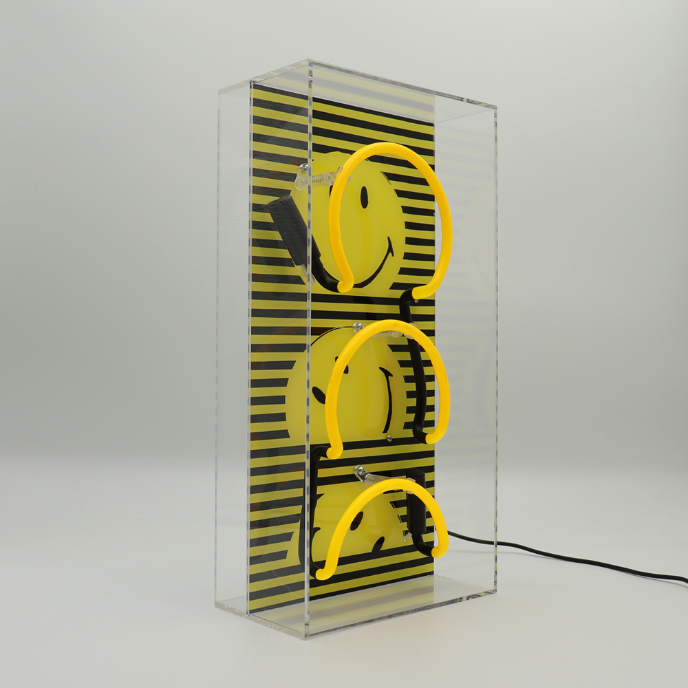 Rise and Shine: The Original Smiley Acrylic Box Glass Neon