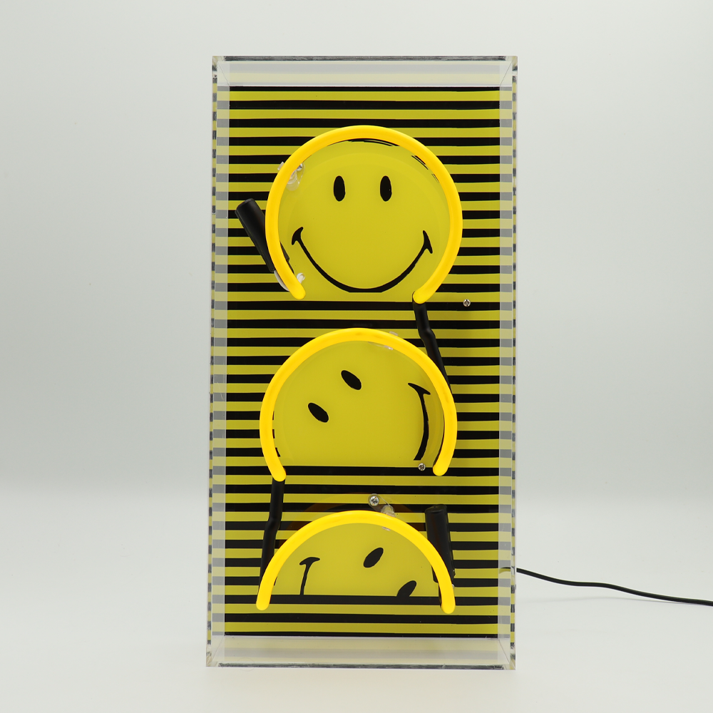 Rise and Shine: The Original Smiley Acrylic Box Glass Neon
