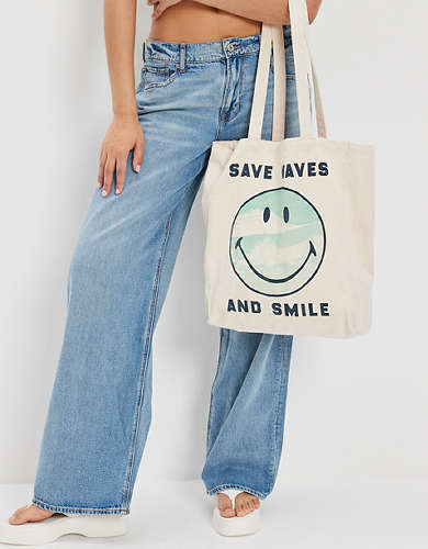 Buy Smiley Cotton Tote Bag, Cotton Tote Bag, Smiley Face, Graphic UK Online  in India - Etsy