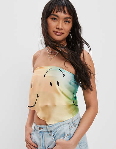 Шелковистый шарф-бандана AE Smiley® Pride