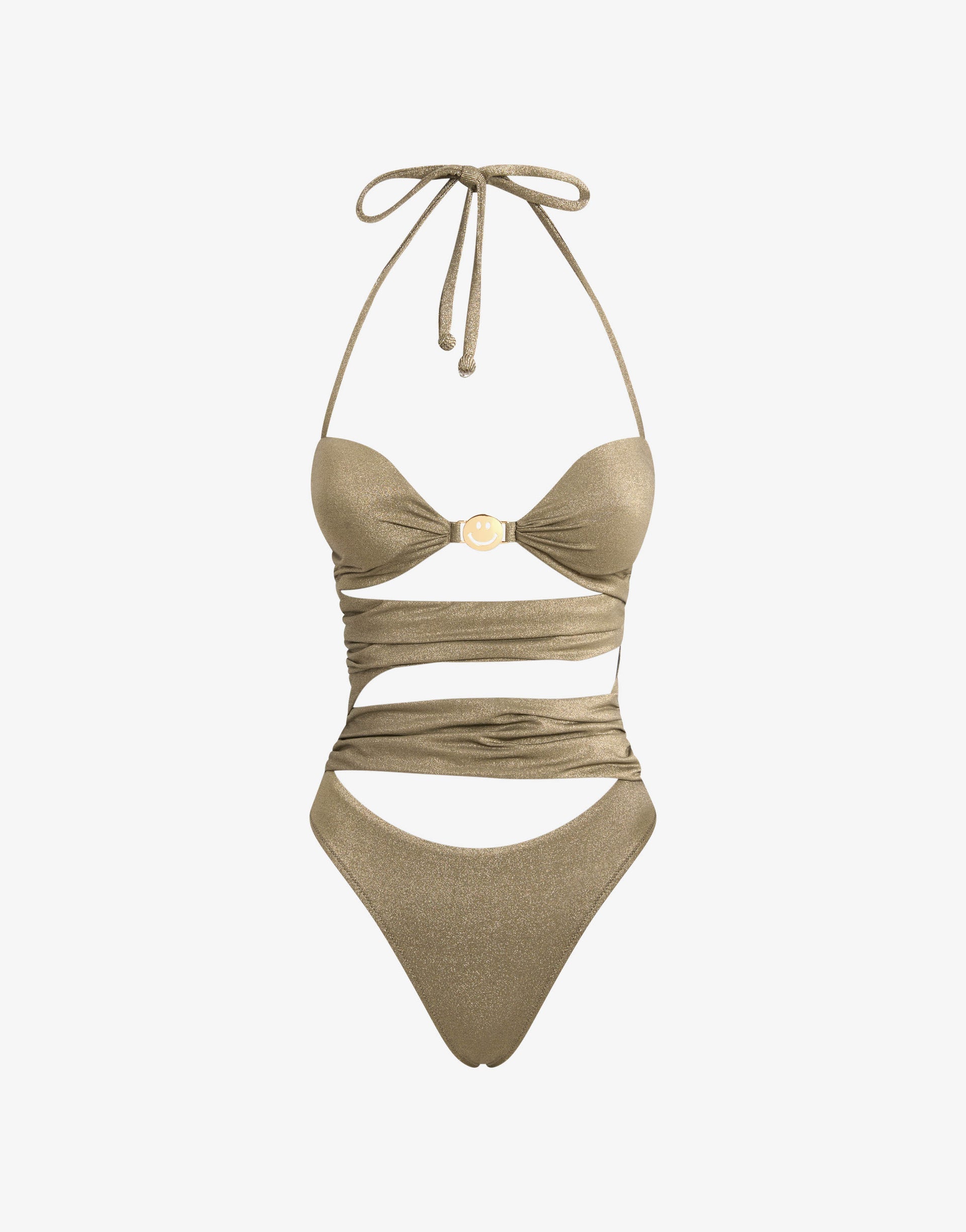 Smiley® lurex jersey one-piece swimsuit