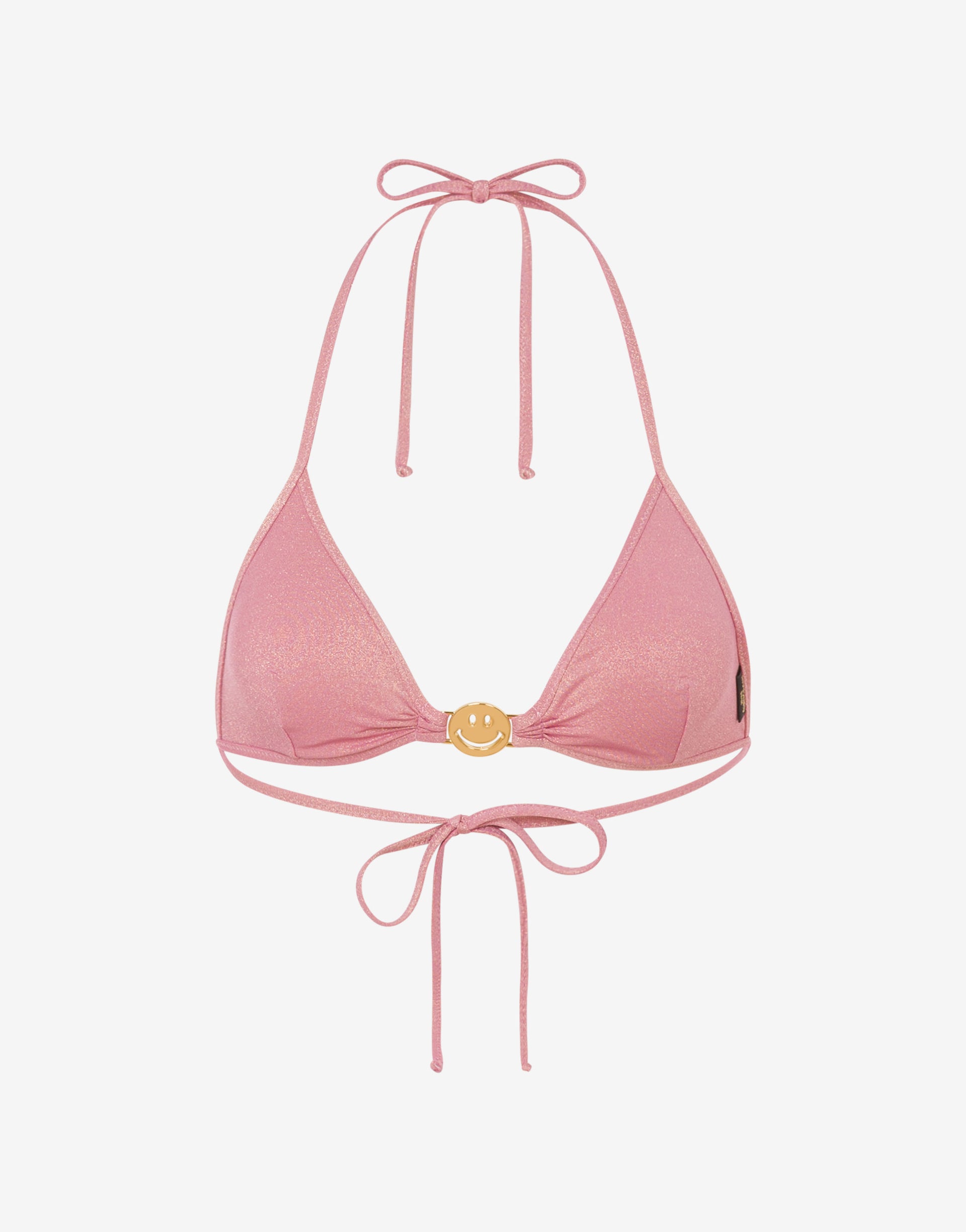 Smiley® lurex jersey triangle bikini top
