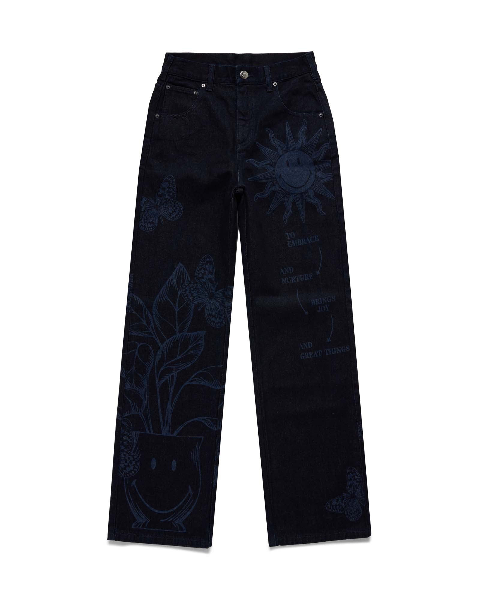 Smiley® Over-dye Printed Denim Jeans