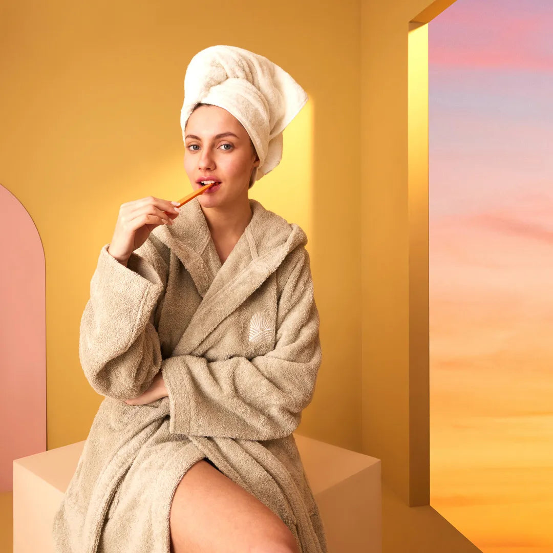 Biancoperla x Smiley® Small Be Positive Hooded Bathrobe - All Colours