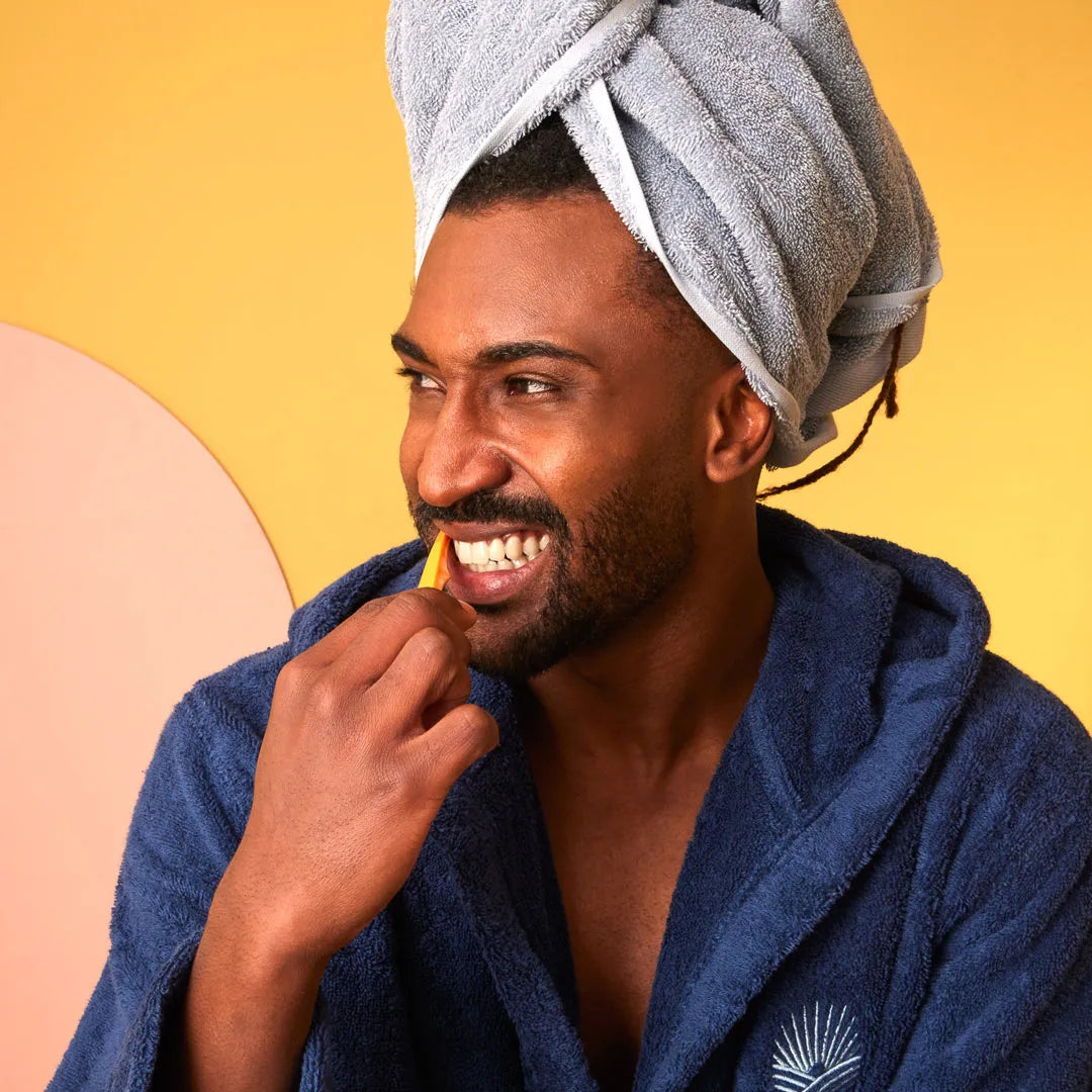 Biancoperla x Smiley® Large Be Positive Hooded Bathrobe - All Colours