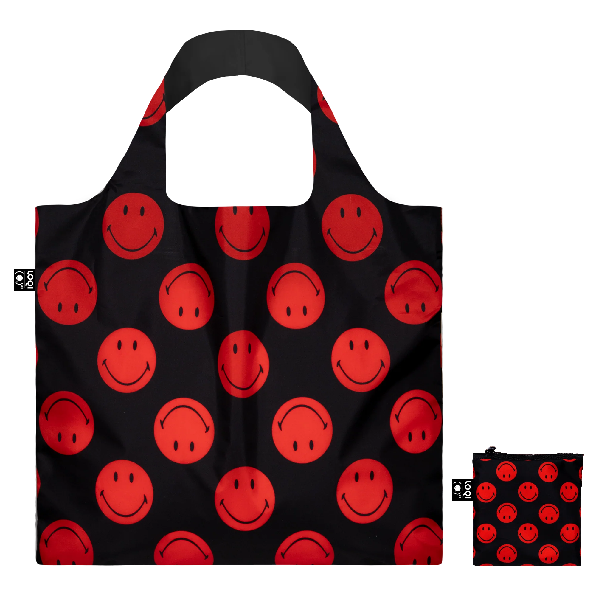 SMILEY Red Lucky Black Recyced Bag