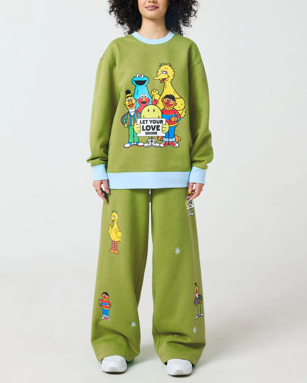 Sesame Street Let Your Love Shine Sweatpants, Green