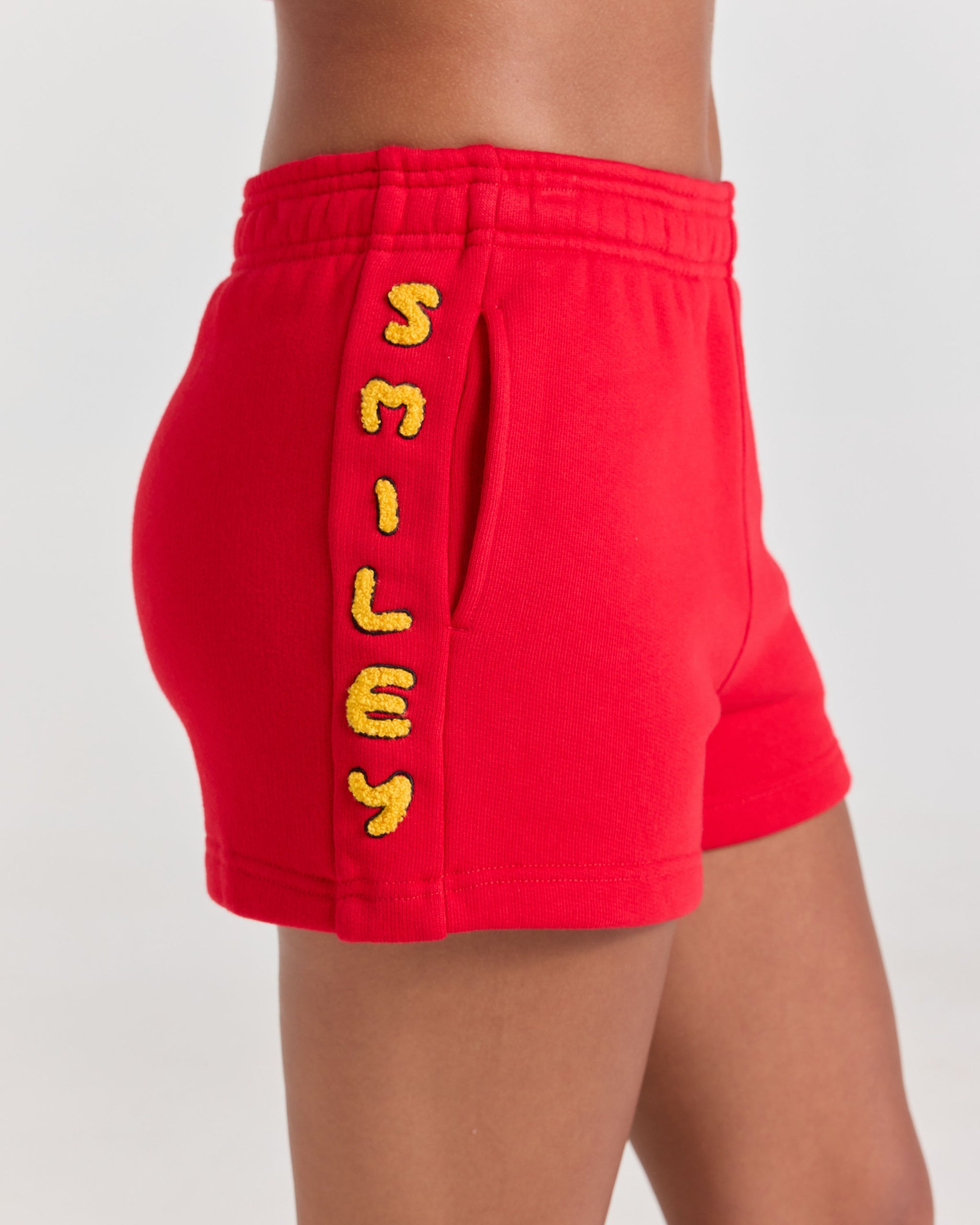 Smiley® Chenille Shorts, Red