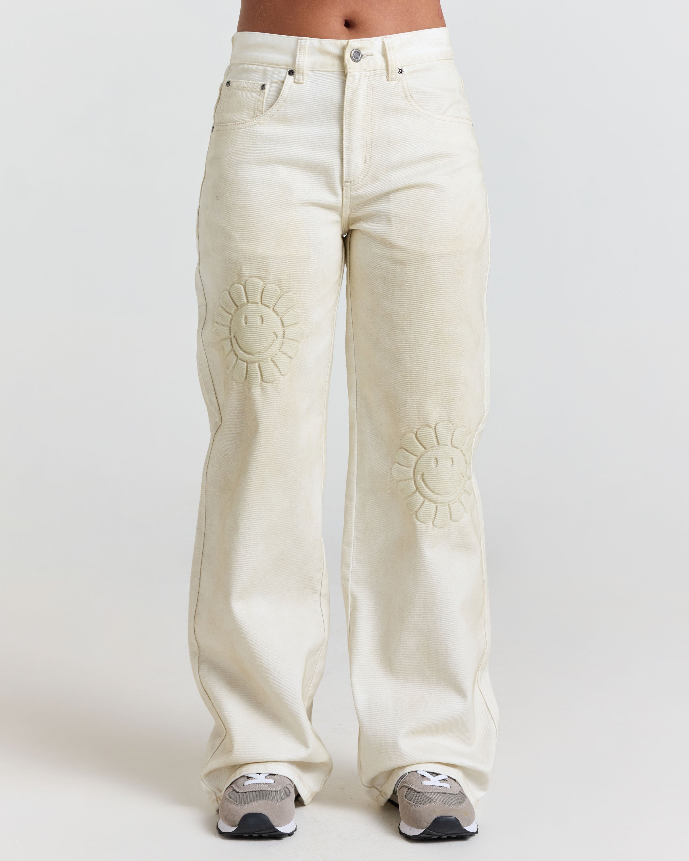 Smiley® Garden Straight Leg Jean, White