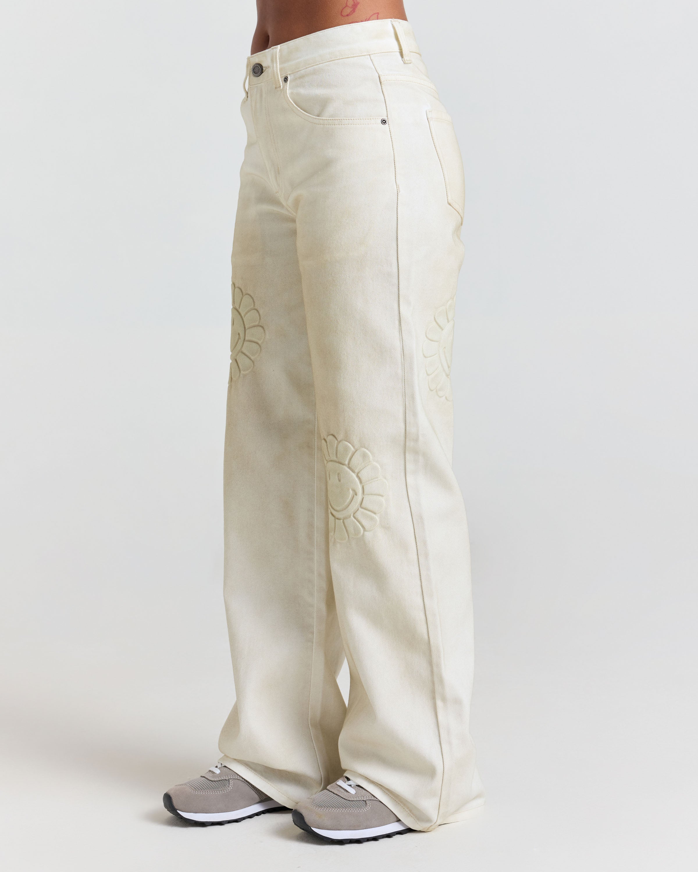 Smiley® Garden Straight Leg Jean, White