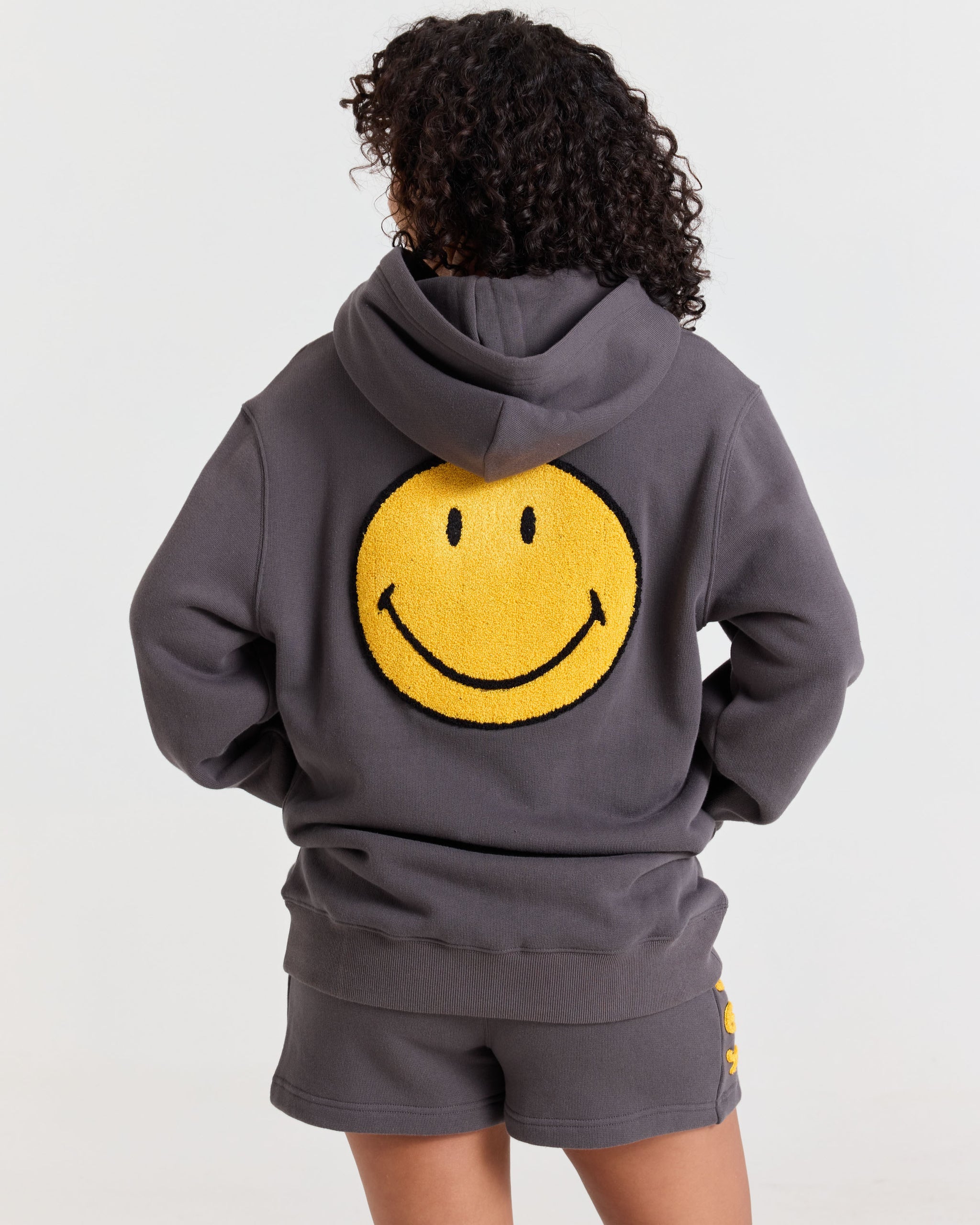 Smiley® Chenille Hoodie, Charcoal