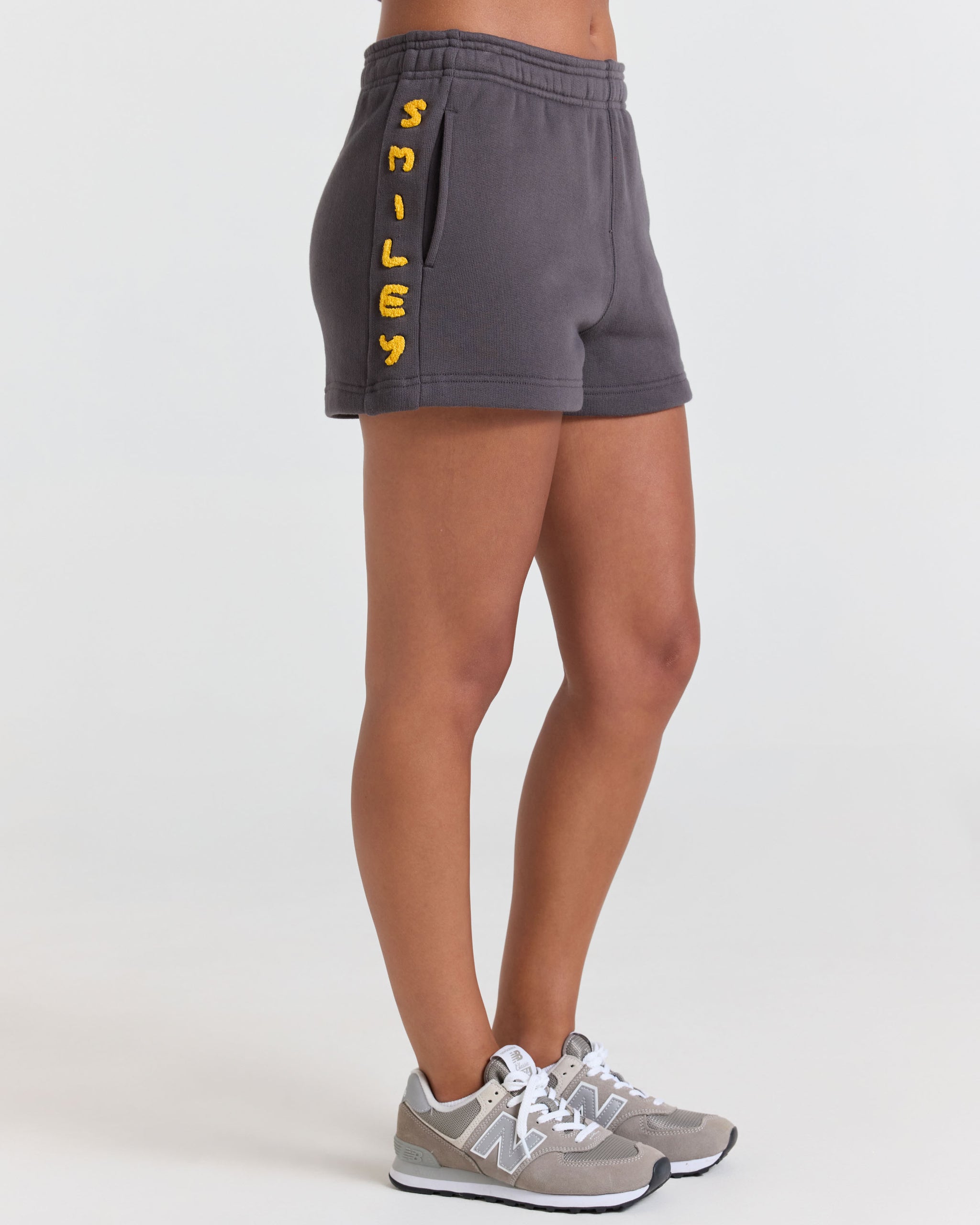 Smiley® Chenille Shorts, Charcoal