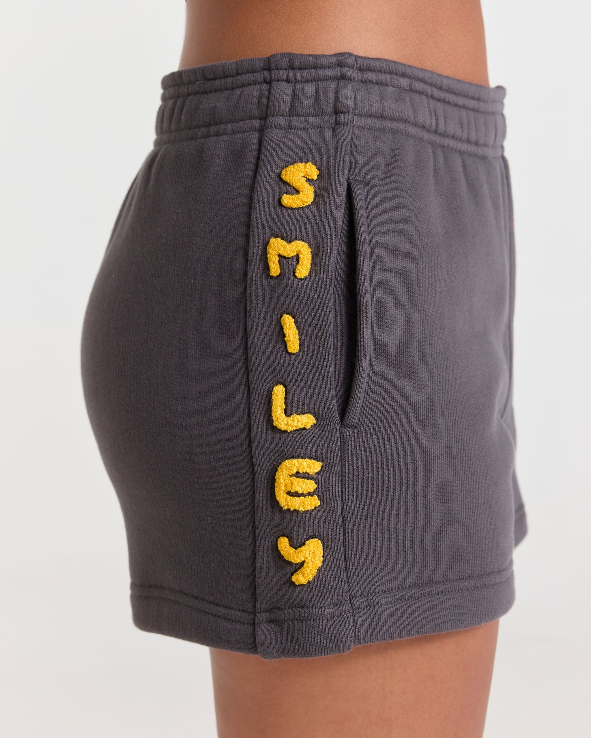 Smiley® Chenille Shorts, Charcoal