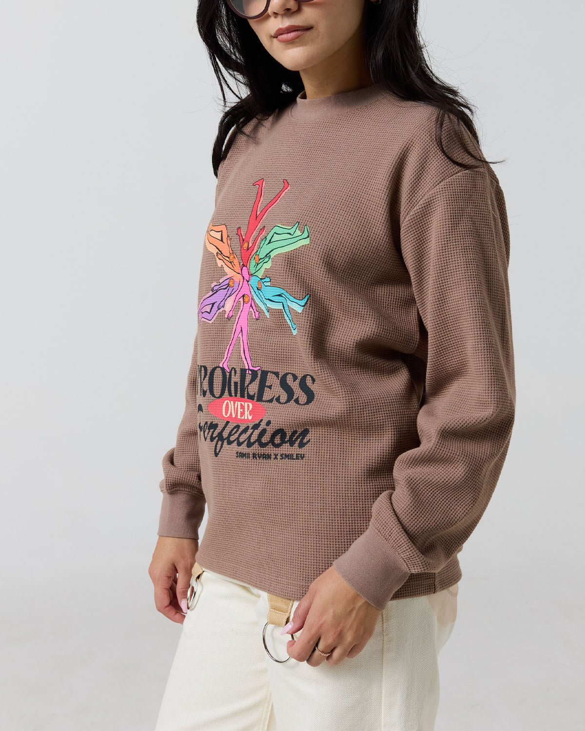 Smiley® Trust The Process Thermal Longsleeve, Brown